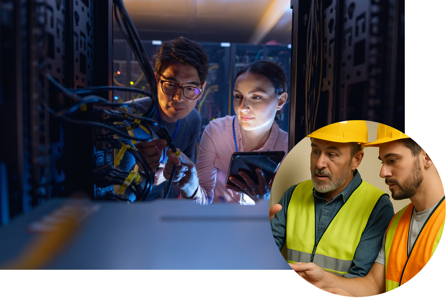 People working with eachother
